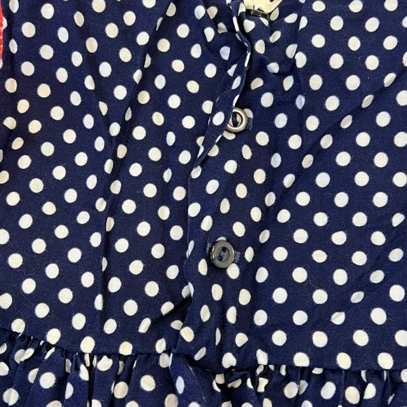 Cinderella Stop the Press Vintage Orange/Blue Polka Dot 70s 4T Dress - Picture 7 of 7